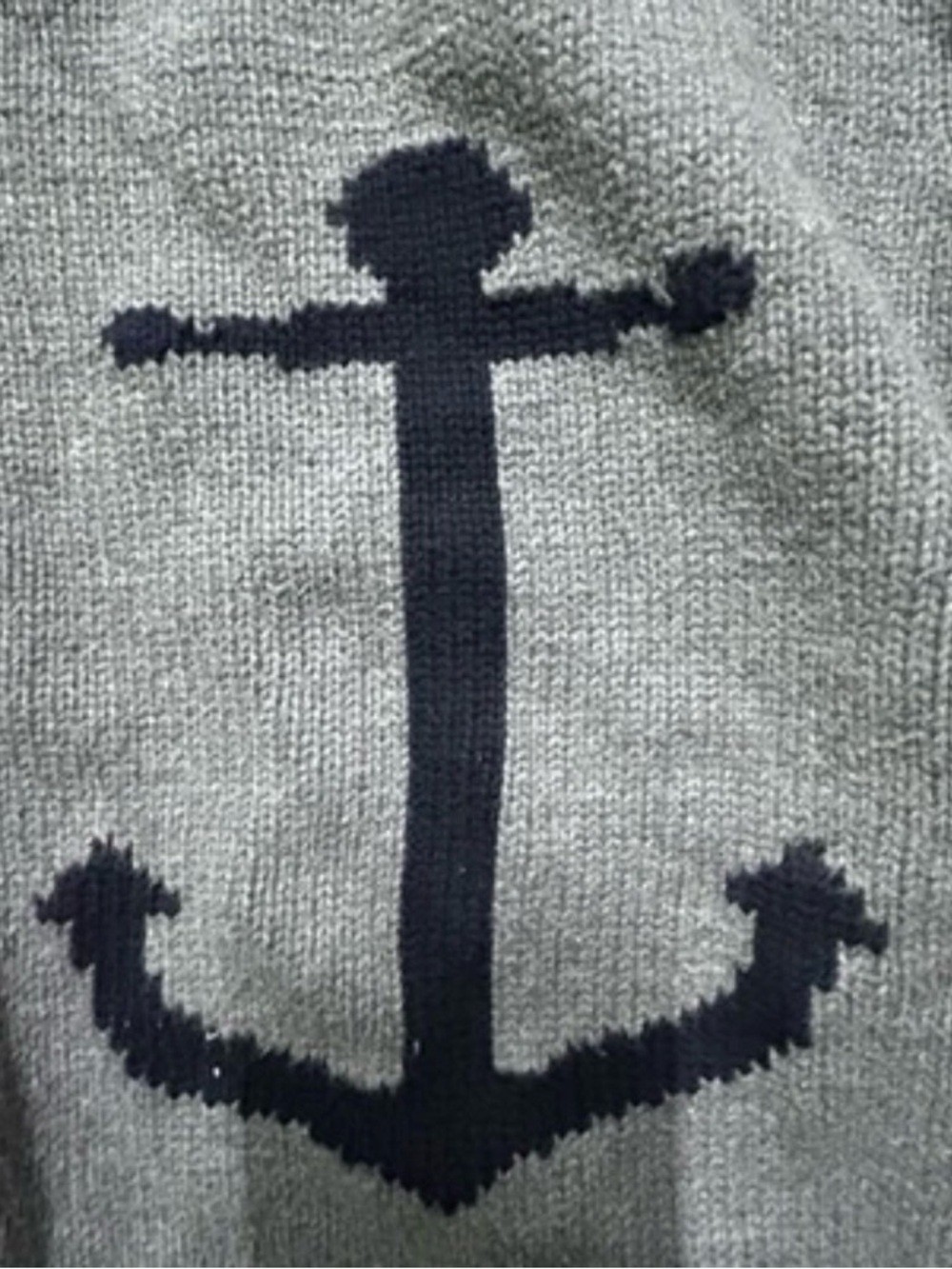 Toddler J. Crew Cuts Cotton Grey Knit Sweater Anchor Size 4/5 Nautical Summer - Picture 2 of 3